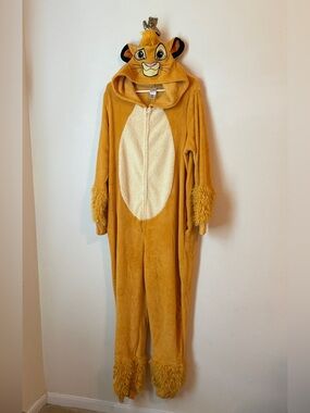 Adult Disney The Lion King Simba Plush Hooded Onesie 2X